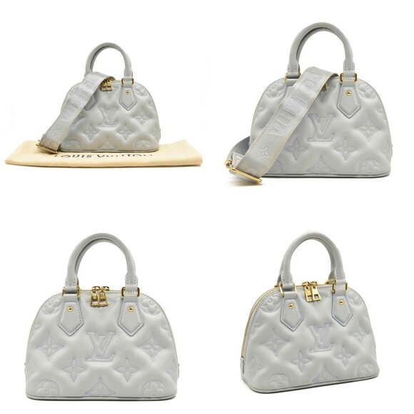 LOUIS VUITTON Calfskin Bubblegram Alma BB Ice Blue - Picture 16 of 16